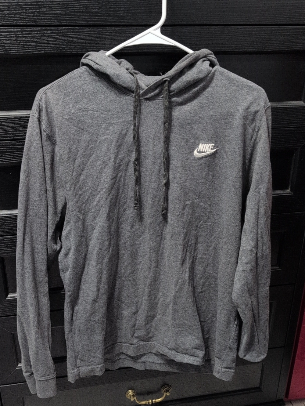 Nike Charcoal Gray Pullover Hoodie with Small Logo